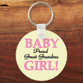 Proud Great Grandma Baby Girl-overhemden en -cadea Sleutelhanger (Voorkant)