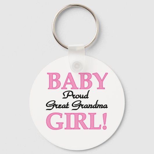 Proud Great Grandma Baby Girl-overhemden en -cadea Sleutelhanger (Voorkant)