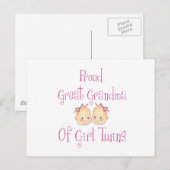 Proud Great Grandma of Girl Twins Briefkaart (Voorkant / Achterkant)