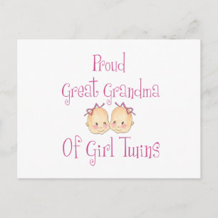 Proud Great Grandma of Girl Twins Briefkaart