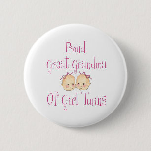 Proud Great Grandma of Girl Twins Ronde Button 5,7 Cm