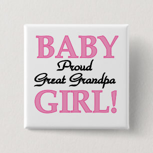 Proud Great Grandpa of Girl T-shirts en cadeautjes Vierkante Button 5,1 Cm