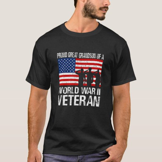 Proud Great Grandson of a WW II Veteran Family Mat T-shirt (Voorkant)