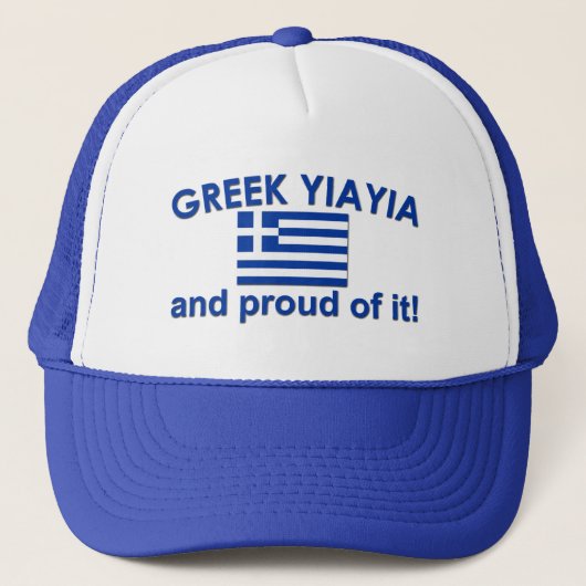 Proud Greek Yia Yia Trucker Pet (Voorkant)