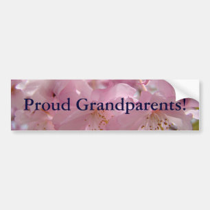 Proud grootouders! bumperstickers Roze bloesems