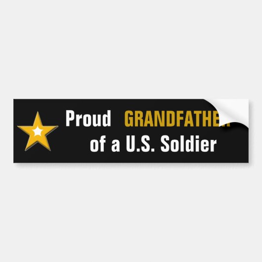 Proud grootvader van een Amerikaanse soldaat Bumpersticker (Voorkant)