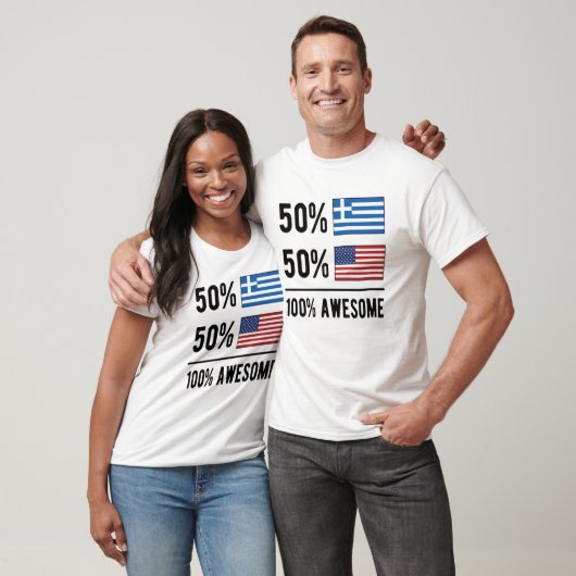 Proud Half Griekse halve Amerikaanse vlag Griekenl T-shirt (Unisex)