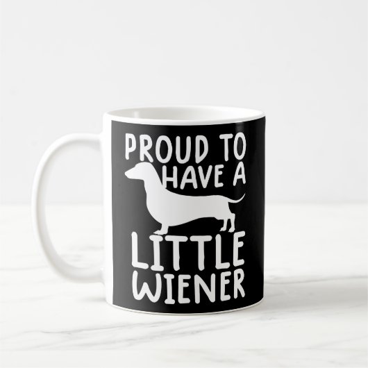 Proud heeft een kleine Wiener Funny Dachshund Dog Koffiemok (Links)