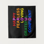 PROUD Helder Zwart Klein Tapijt Wandkleed (Voorkant)