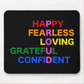 PROUD Heldere Zwarte Mousepad Muismat (Voorkant)