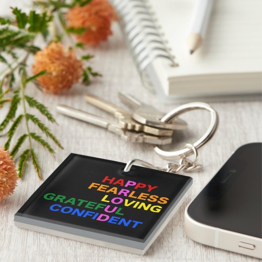 PROUD Heldere zwarte Sleutelhanger (Voorkant Rechts)