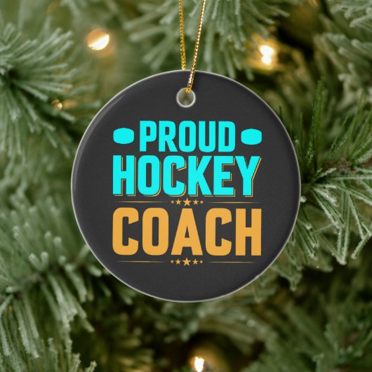 Proud Hockey Coach Keramisch Ornament (Boom)