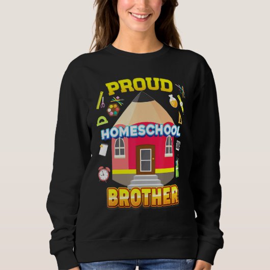 Proud Homeschool Brother Pap Mam Familie Kind Teru Trui (Voorkant)