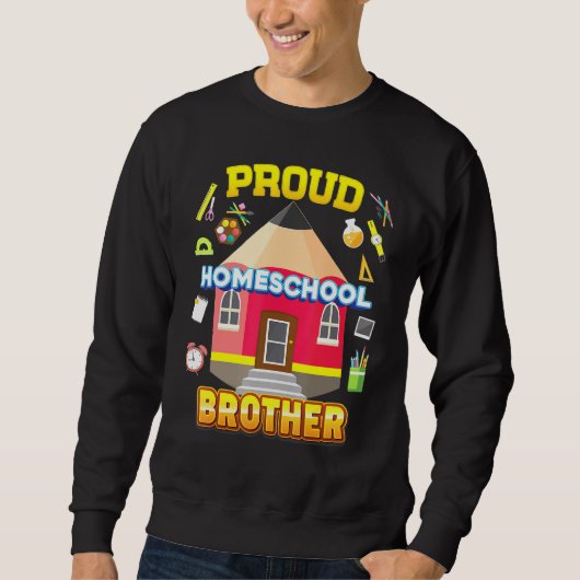 Proud Homeschool Brother Pap Mam Familie Kind Teru Trui (Voorkant)
