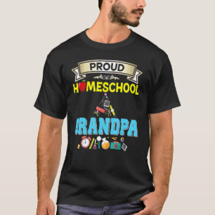 Proud Homeschool opa terug naar school Papa Fath T-shirt