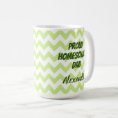 Proud Homeschool Pap Green en White Chevron Koffiemok (Voorkant rechts)