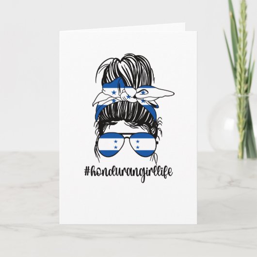 Proud Honduran Girl Honduras Flag Honduran Roots Kaart (Voorkant)