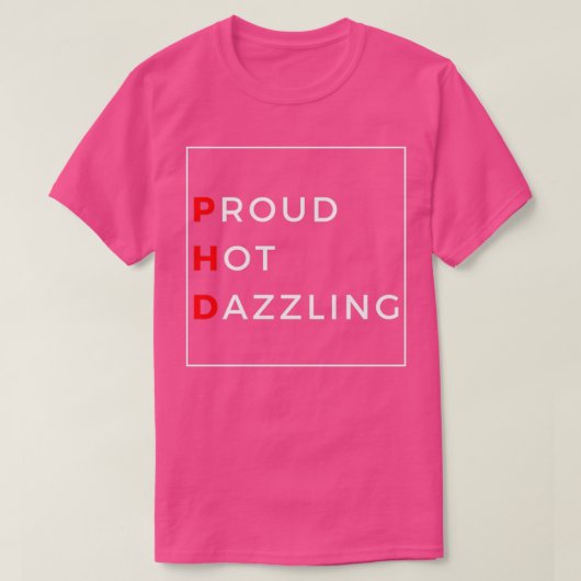 Proud Hot Dazzling Minimal BlackRed T-shirt (Design voorkant)