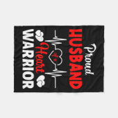 Proud Husband Of A Heart Warrior Chd Awareness  Fleece Deken (Voorkant (Horizontaal))