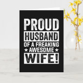 Proud Husband van een vrijmakende Geweldige vrouw Kaart (Gele Bloem)