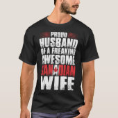 Proud Husband van Geweldige Canadees witT-shirt T-shirt (Voorkant)