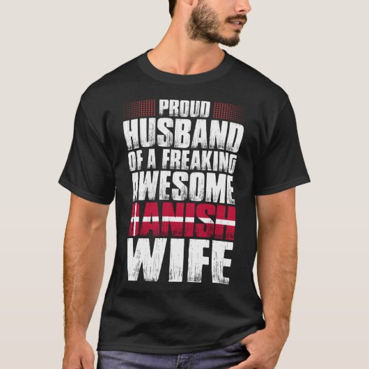 Proud Husband van Geweldige Deens kindershirt T-shirt (Voorkant)