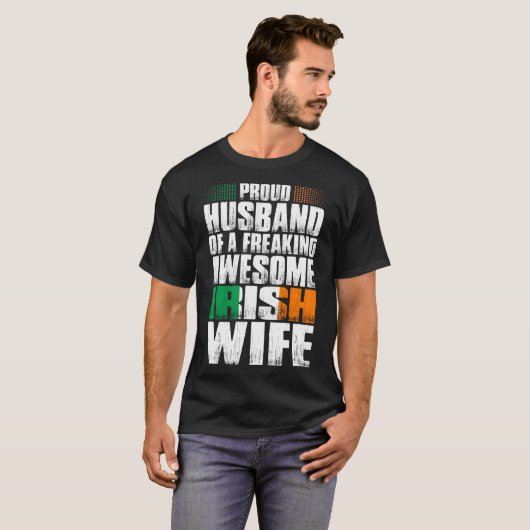 Proud Husband van Geweldige Iers kindershirt T-shirt (Voorkant volledig)