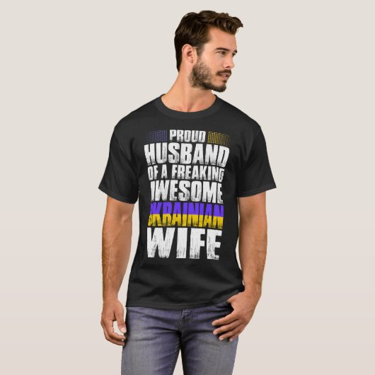 Proud Husband van Geweldige Oekraïens kindershirt T-shirt (Voorkant volledig)