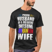Proud Husband van Geweldige Roemeens kindershirt T-shirt (Voorkant)