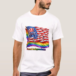 Proud Independence LGBTQ Amerika 250 Heren T-shirt