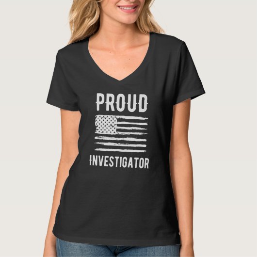 Proud Investigator Profession American Flag Premiu T-shirt (Voorkant)