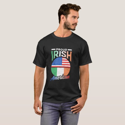 Proud Irish American Roots Ireland Family Usa A T-shirt (Voorkant volledig)