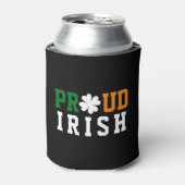 Proud Irish Shamrock Lucky Clover Quote St Paddy Blikjeskoeler (Blikje Voorkant)
