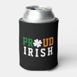 Proud Irish Shamrock Lucky Clover Quote St Paddy Blikjeskoeler