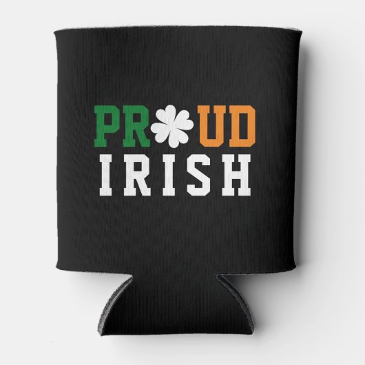 Proud Irish Shamrock Lucky Clover Quote St Paddy Blikjeskoeler (Voorkant)