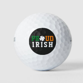 Proud Irish Shamrock Lucky Clover Quote St Paddy Golfballen
