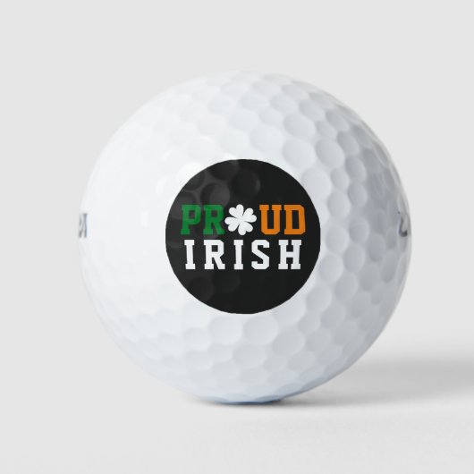 Proud Irish Shamrock Lucky Clover Quote St Paddy Golfballen (Voorkant)