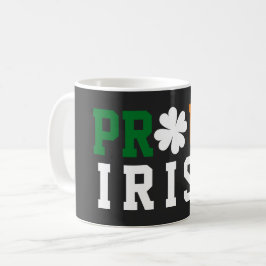 Proud Irish Shamrock Lucky Clover Quote St Paddy Koffiemok