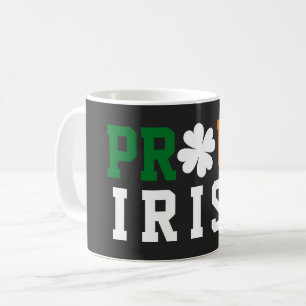 Proud Irish Shamrock Lucky Clover Quote St Paddy Koffiemok