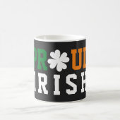 Proud Irish Shamrock Lucky Clover Quote St Paddy Koffiemok (Center)