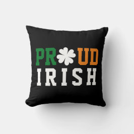 Proud Irish Shamrock Lucky Clover Quote St Paddy Kussen