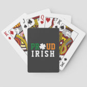 Proud Irish Shamrock Lucky Clover Quote St Paddy Pokerkaarten (Achterkant)