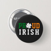 Proud Irish Shamrock Lucky Clover Quote St Paddy Ronde Button 5,7 Cm (Voorkant /achterkant)