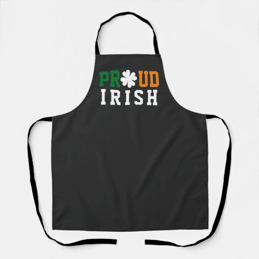 Proud Irish Shamrock Lucky Clover Quote St Paddy Schort (Voorkant)