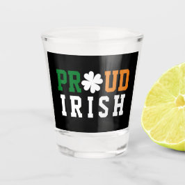 Proud Irish Shamrock Lucky Clover Quote St Paddy Shot Glas