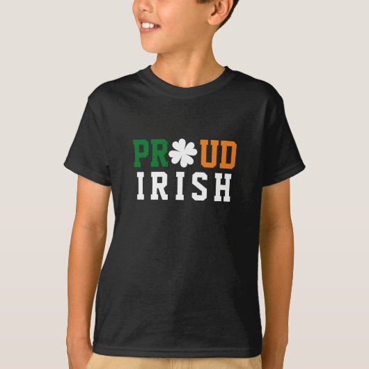 Proud Irish Shamrock Lucky Clover Quote St Paddy T-shirt (Voorkant)