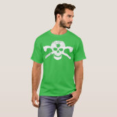 Proud Irish Skull Cross Shillelagh Clubs T-shirt (Voorkant volledig)