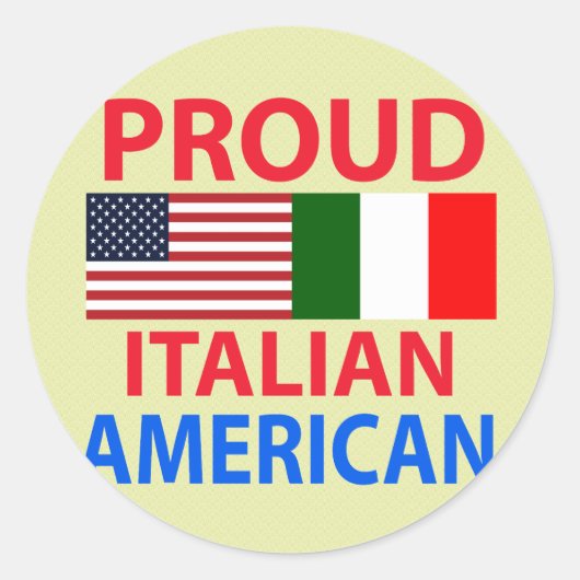Proud Italiaans-Amerikaans Ronde Sticker (Voorkant)