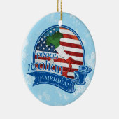 Proud Italiaans-Amerikaanse kerstversiering Keramisch Ornament (Rechts)