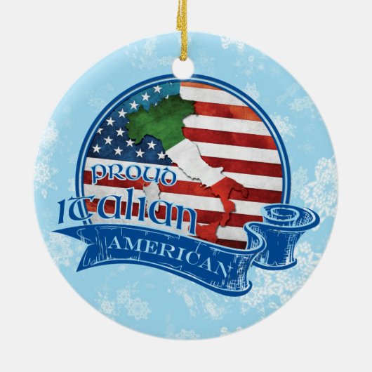 Proud Italiaans-Amerikaanse kerstversiering Keramisch Ornament (Achterkant)